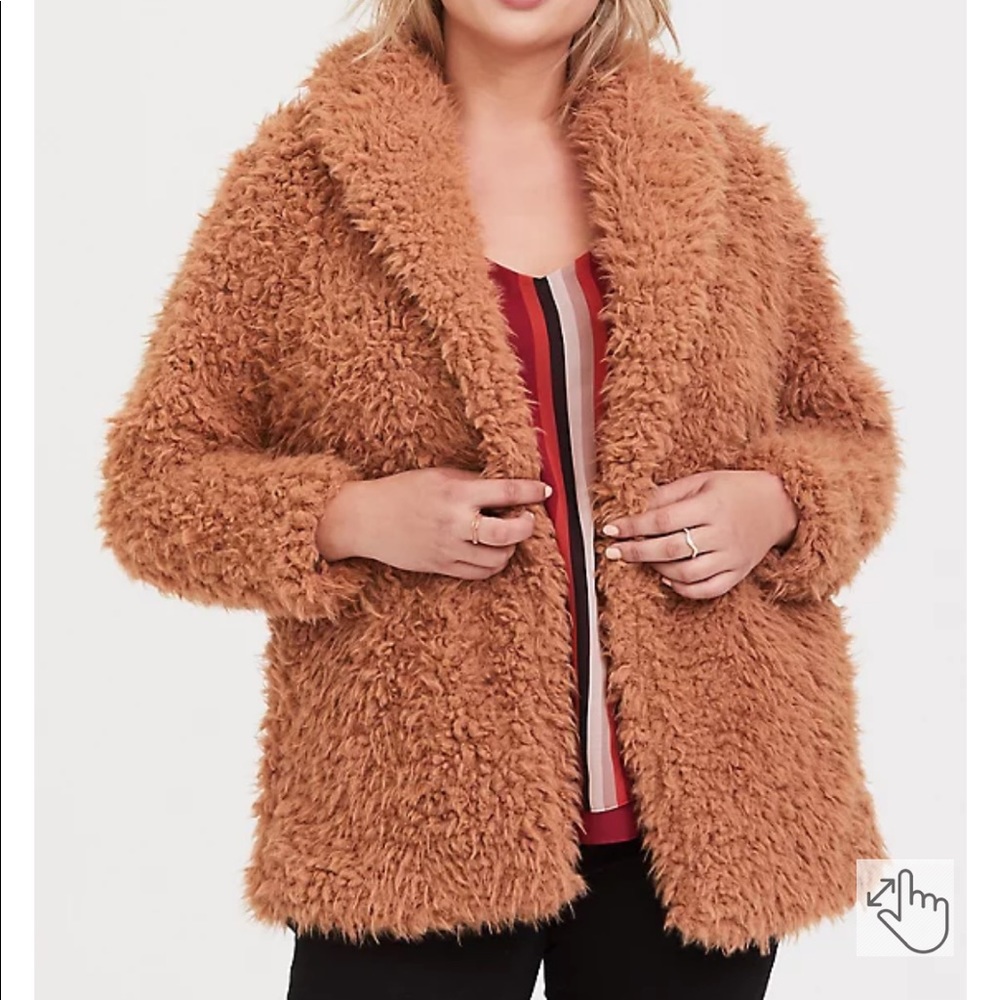 Torrid, size 6, Sherpa Drape Front Jacket, NEVER WORN
